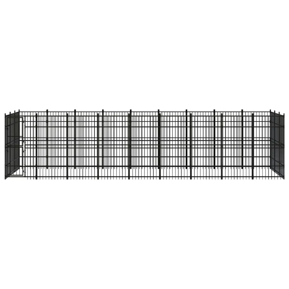 Meilleurs prix pour Chenil cage enclos pac animaux d'extérieur pour chiens acier 24,88 m² noir 02_0041821