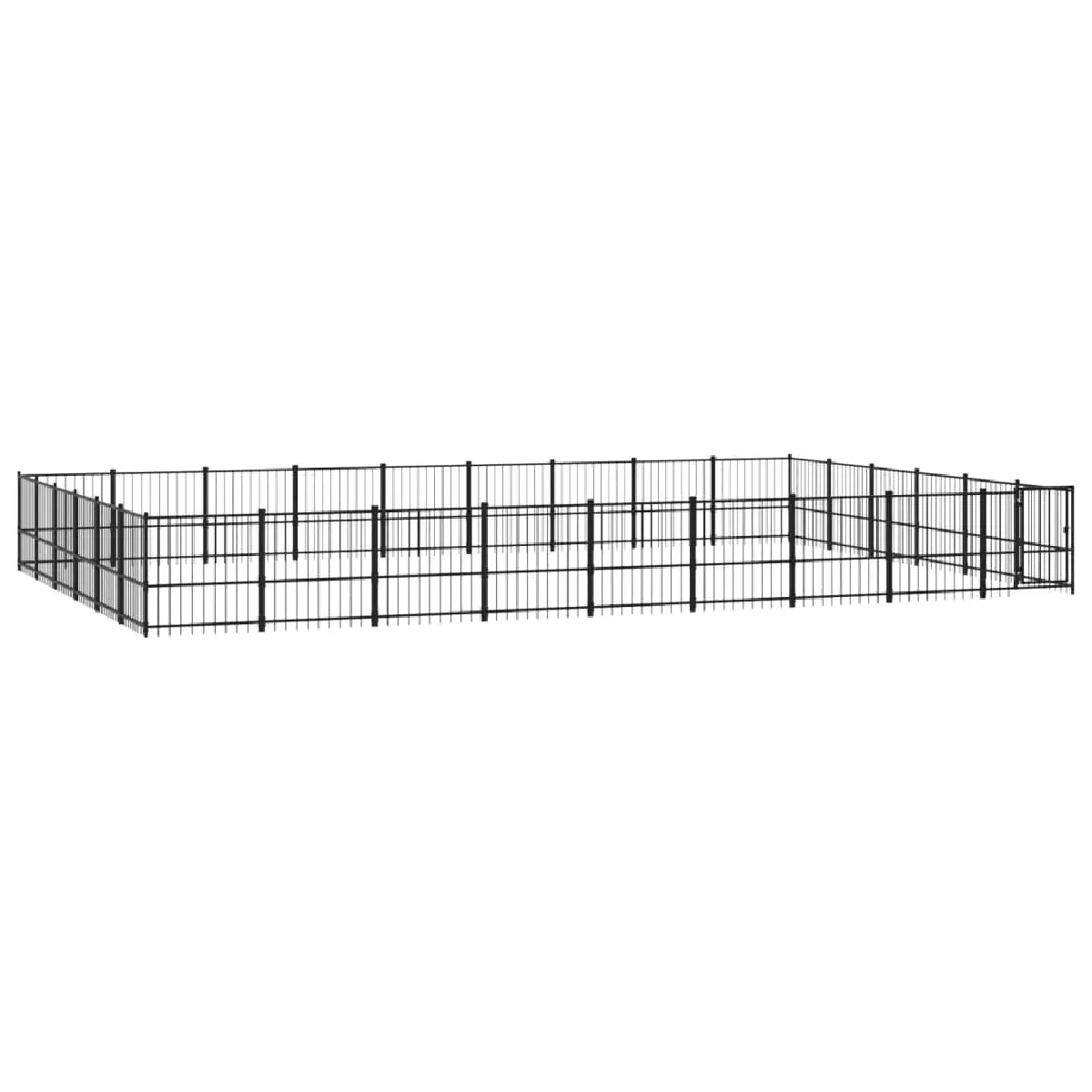 Meilleurs prix pour Chenil cage enclos pac animaux d'extérieur pour chiens acier 50,81 m² noir 02_0041860