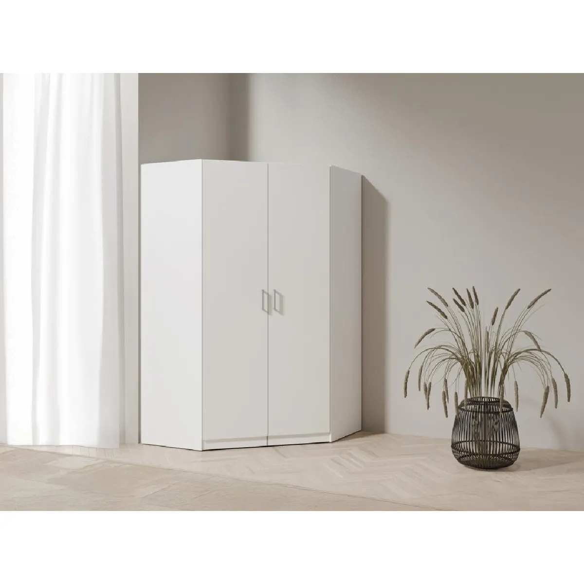 Vente-Unique Armoire d'Angle Belomy - Blanc Vente-Unique Armoire d'Angle Belomy - Blanc
