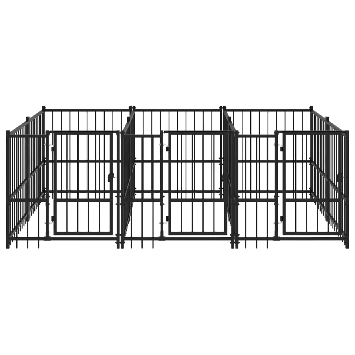 Comparer les prix de Chenil cage enclos pac animaux d'extérieur pour chiens acier 5,63 m² noir 02_0041858