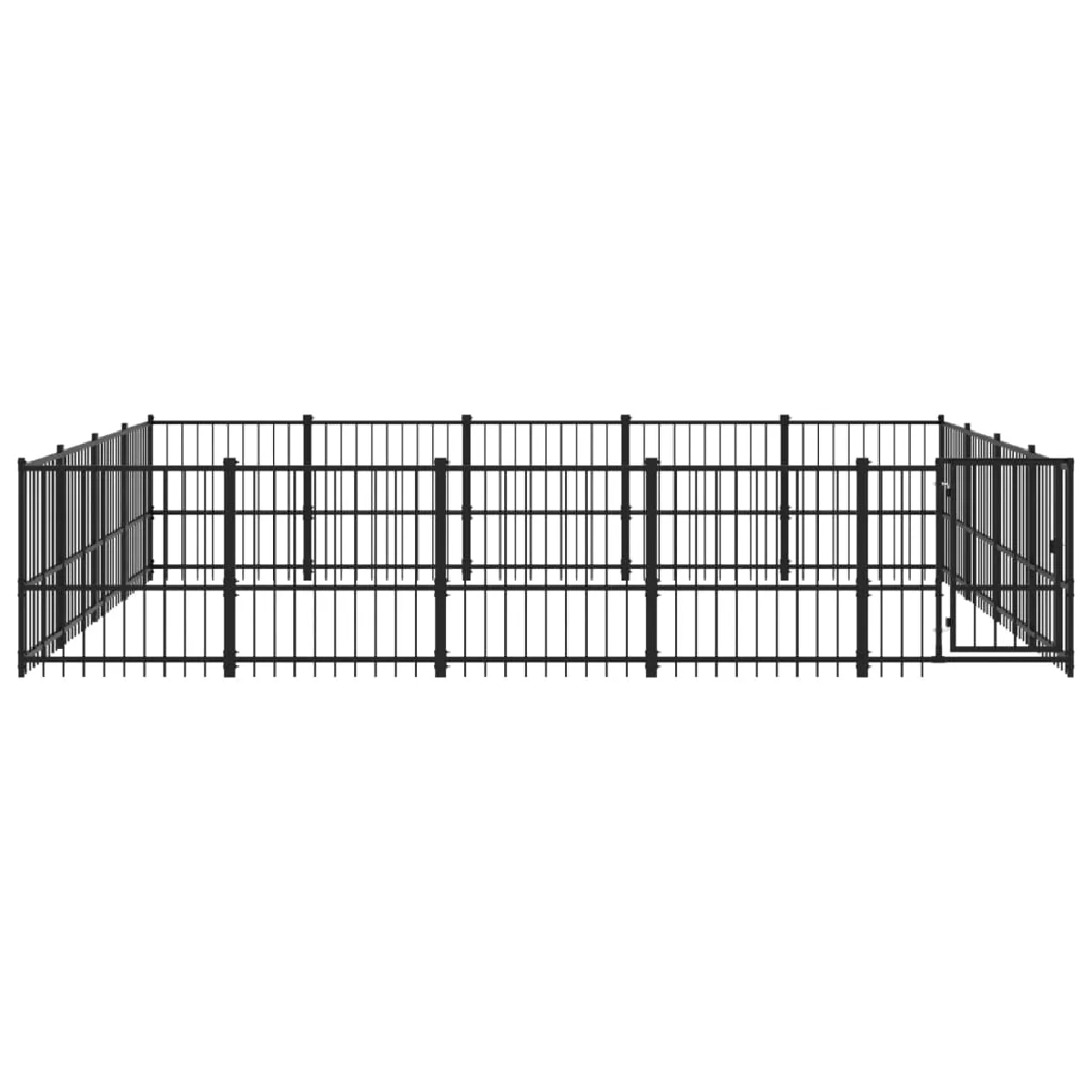 Comparer les prix de Chenil cage enclos pac animaux d'extérieur pour chiens acier 18,82 m² noir 02_0041812