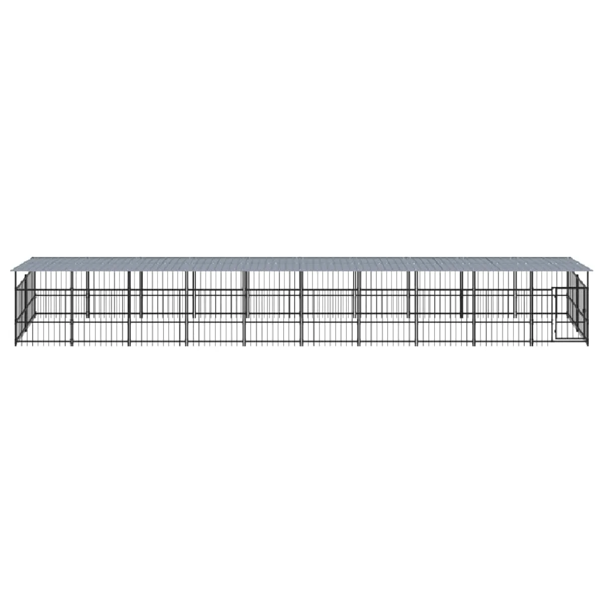Comparer les prix de Chenil cage enclos pac animaux d'extérieur avec toit pour chiens acier 18,77 m² noir 02_0041756