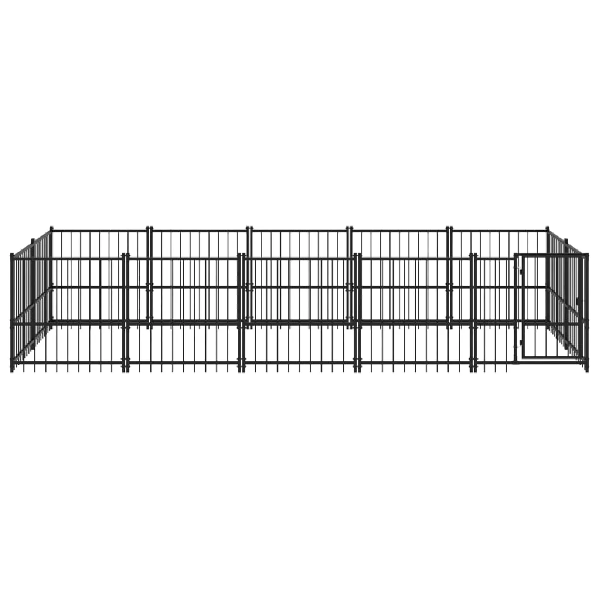 Meilleurs prix pour Chenil cage enclos pac animaux d'extérieur pour chiens acier 9,38 m² noir 02_0041890