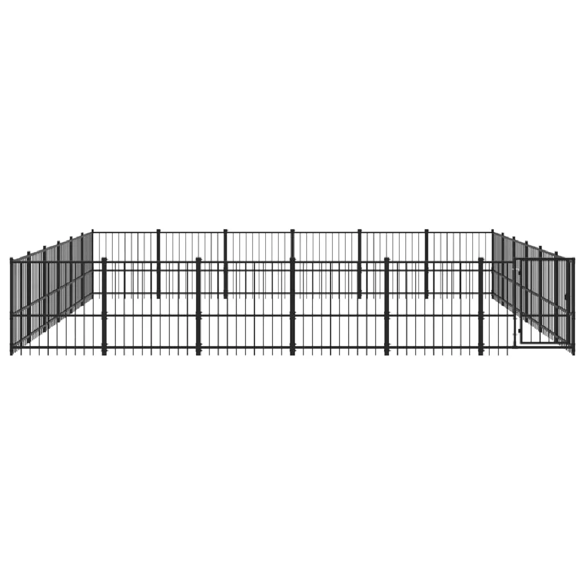 Comparer les prix de Chenil cage enclos pac animaux d'extérieur pour chiens acier 33,87 m² noir 02_0041840