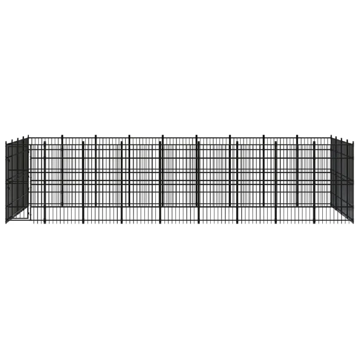 Chenil cage enclos pac animaux d'extérieur pour chiens acier 33,18 m² noir 02_0041838