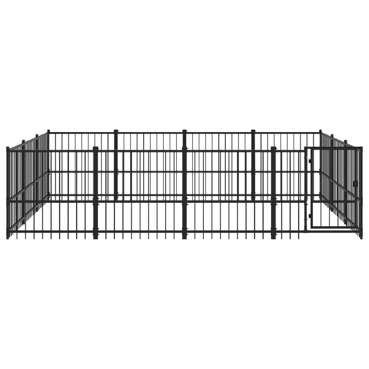 Comparer les prix de Chenil cage enclos pac animaux d'extérieur pour chiens acier 11,58 m² noir 02_0041784