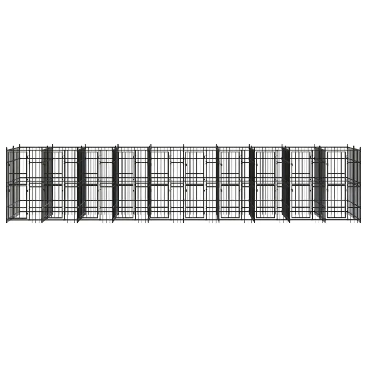 Comparer les prix de Chenil cage enclos pac animaux d'extérieur pour chiens acier 18,43 m² noir 02_0041808