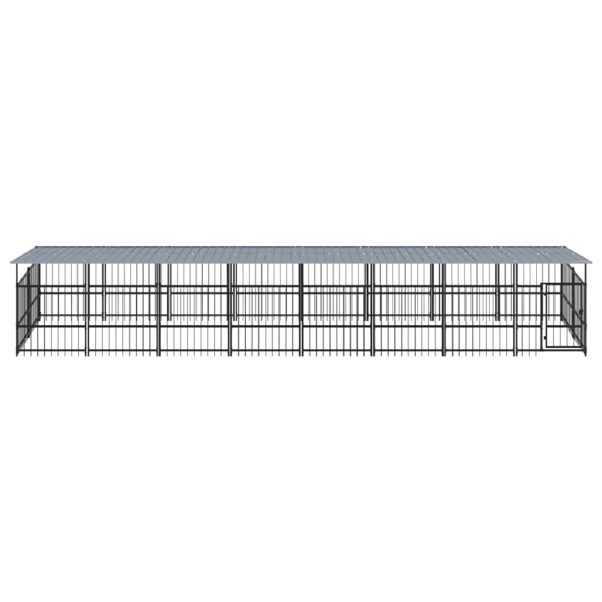 Comparer les prix de Chenil cage enclos pac animaux d'extérieur avec toit pour chiens acier 15,02 m² noir 02_0041745