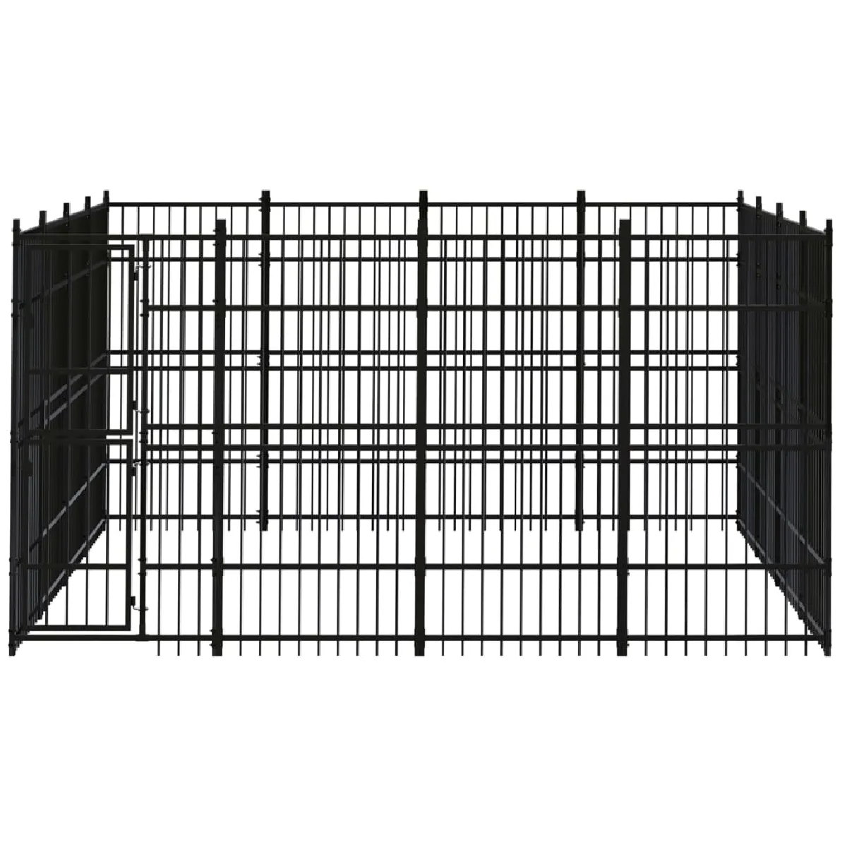 Comparer les prix de Chenil cage enclos pac animaux d'extérieur pour chiens acier 14,75 m² noir 02_0041793