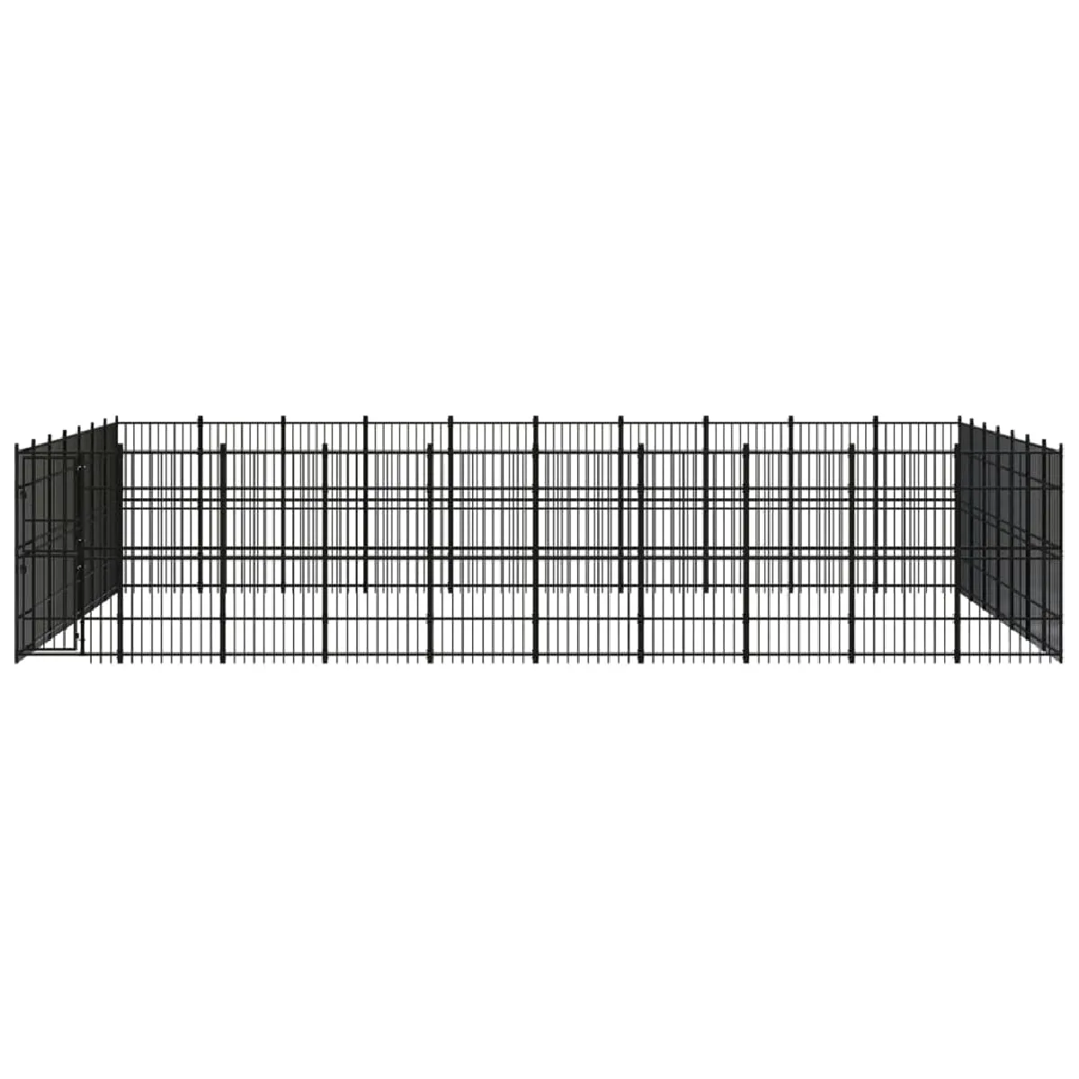 Comparer les prix de Chenil cage enclos pac animaux d'extérieur pour chiens acier 64,51 m² noir 02_0041869