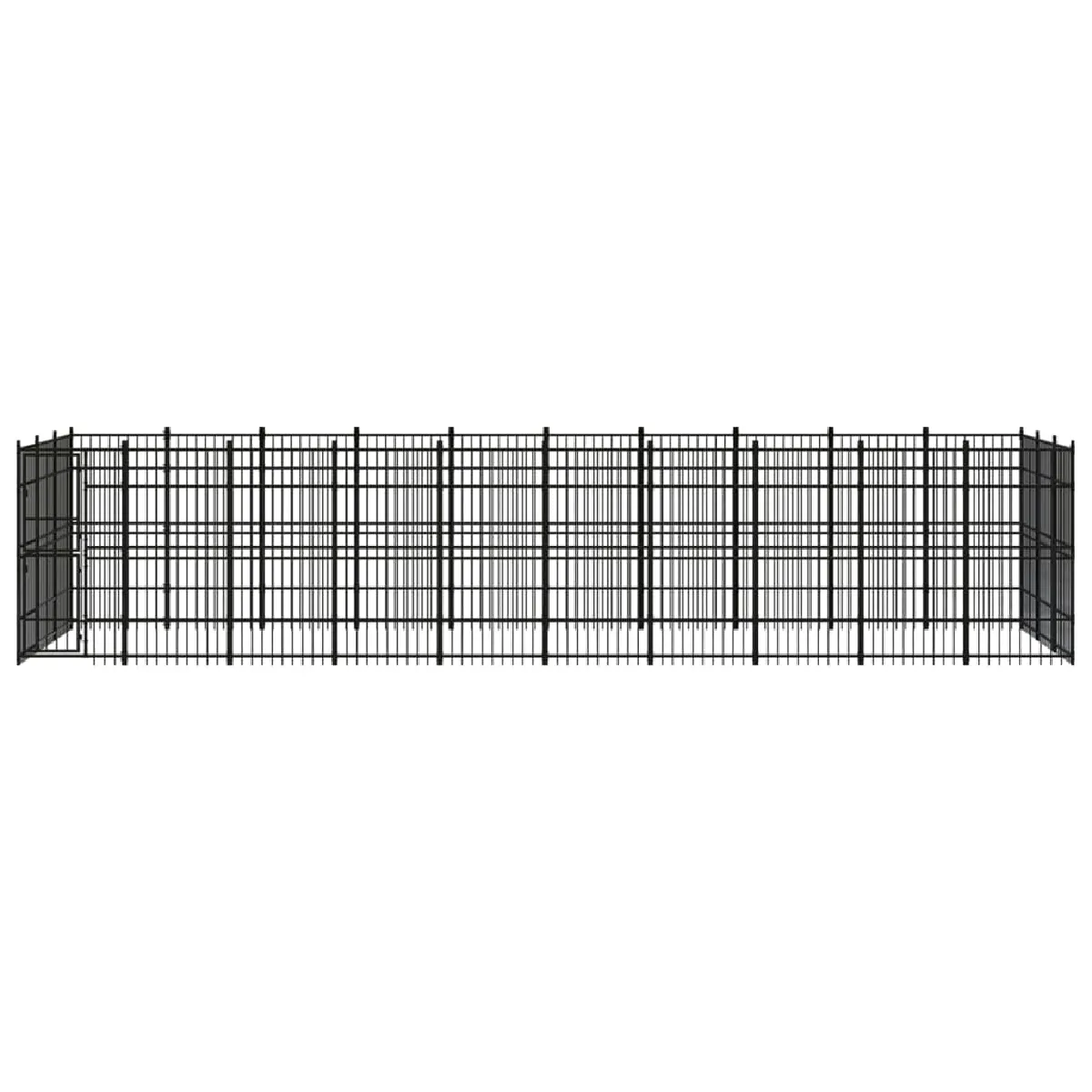 Meilleurs prix pour Chenil cage enclos pac animaux d'extérieur pour chiens acier 27,65 m² noir 02_0041825