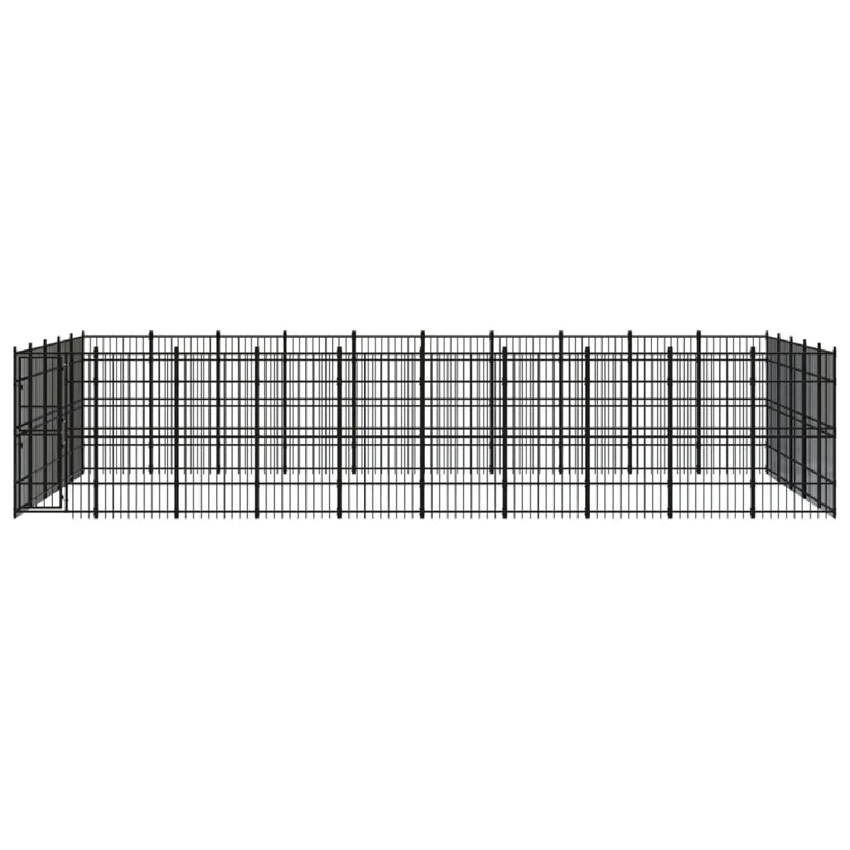 Comparer les prix de Chenil cage enclos pac animaux d'extérieur pour chiens acier 46,08 m² noir 02_0041852