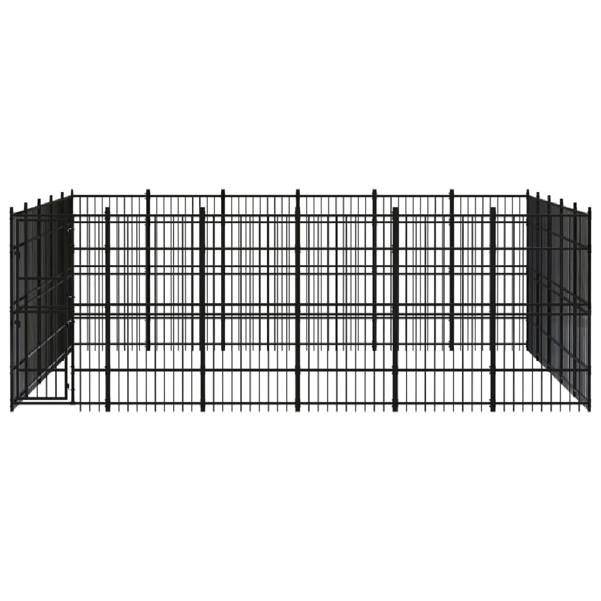 Comparer les prix de Chenil cage enclos pac animaux d'extérieur pour chiens acier 27,65 m² noir 02_0041826