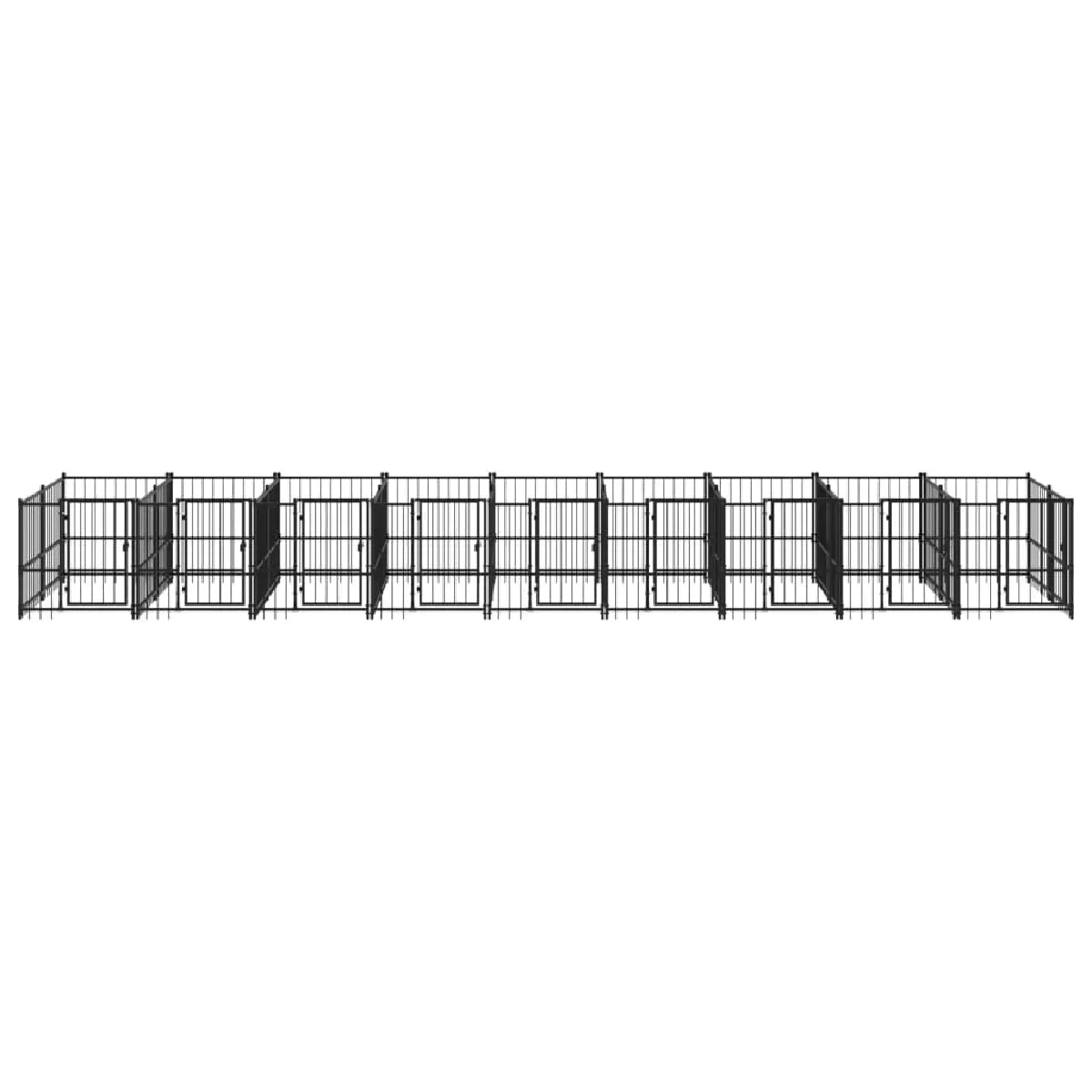 Meilleurs prix pour Chenil cage enclos pac animaux d'extérieur pour chiens acier 16,89 m² noir 02_0041803