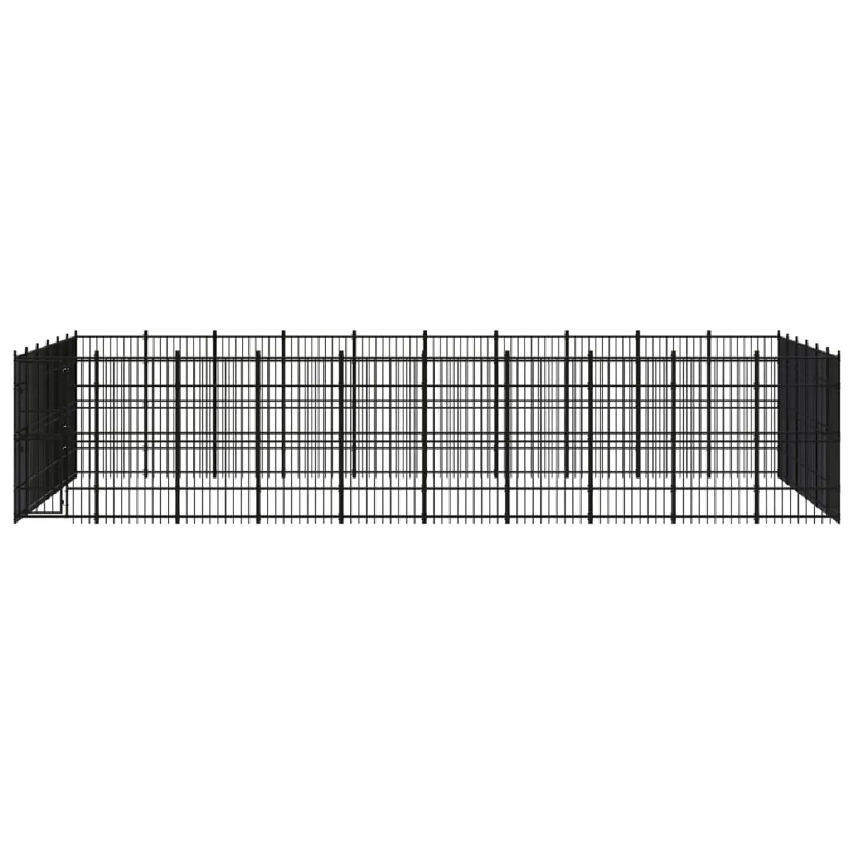 Comparer les prix de Chenil cage enclos pac animaux d'extérieur pour chiens acier 55,3 m² noir 02_0041863