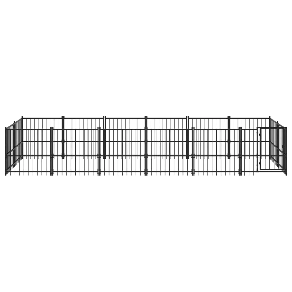 Comparer les prix de Chenil cage enclos pac animaux d'extérieur pour chiens acier 11,26 m² noir 02_0041783