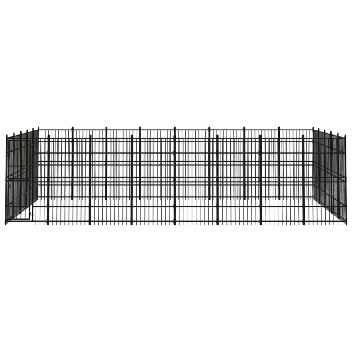 Comparer les prix de Chenil cage enclos pac animaux d'extérieur pour chiens acier 36,86 m² noir 02_0041842