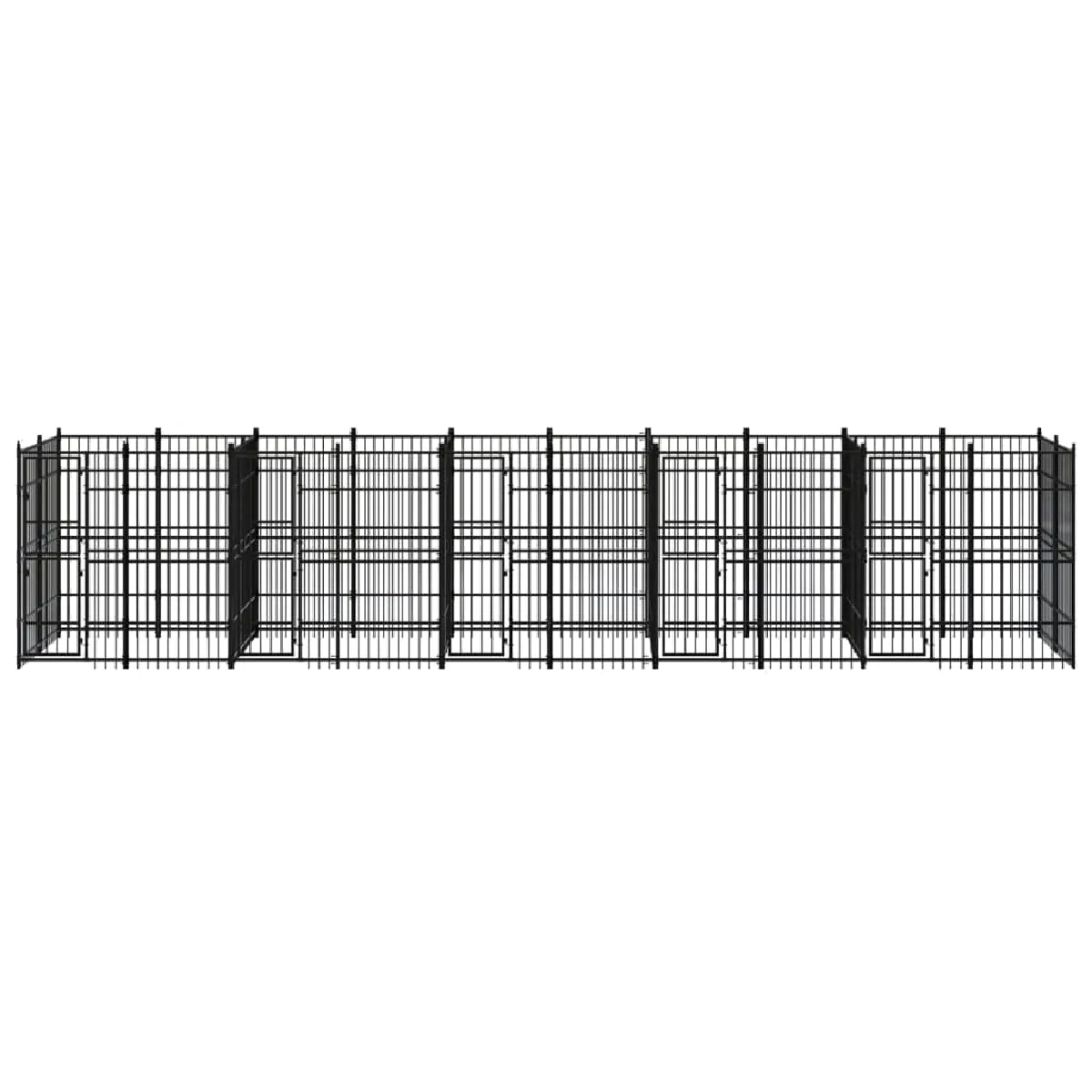 Comparer les prix de Chenil cage enclos pac animaux d'extérieur pour chiens acier 18,43 m² noir 02_0041806
