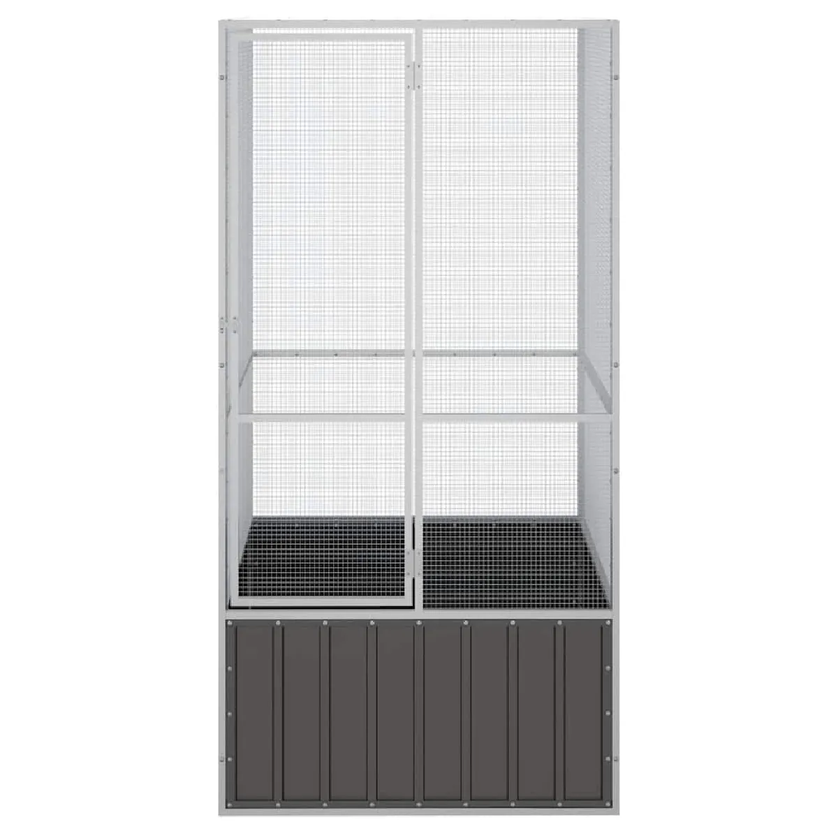 Comparer les prix de Cage à oiseaux 111 x 107 x 211,5 cm acier galvanisé anthracite 02_0041699