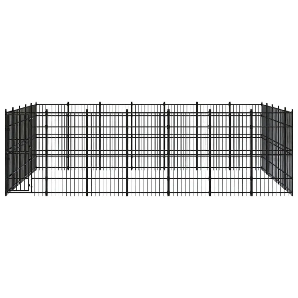 Comparer les prix de Chenil cage enclos pac animaux d'extérieur pour chiens acier 32,26 m² noir 02_0041835