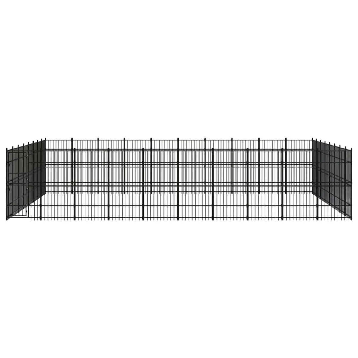Meilleurs prix pour Chenil cage enclos pac animaux d'extérieur pour chiens acier 73,73 m² noir 02_0041879