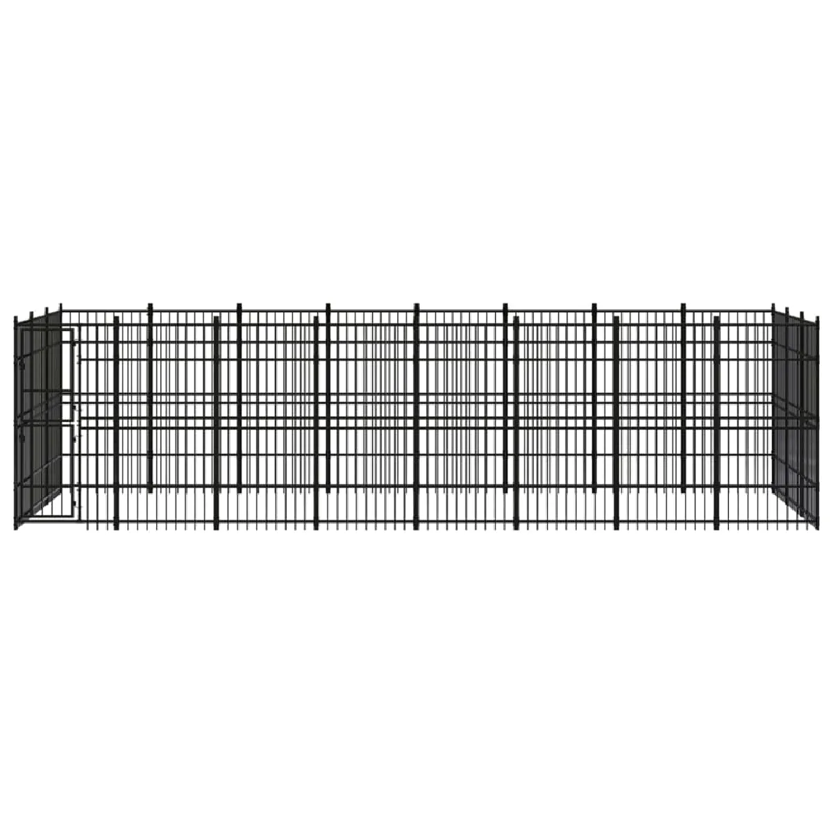 Comparer les prix de Chenil cage enclos pac animaux d'extérieur pour chiens acier 22,12 m² noir 02_0041815