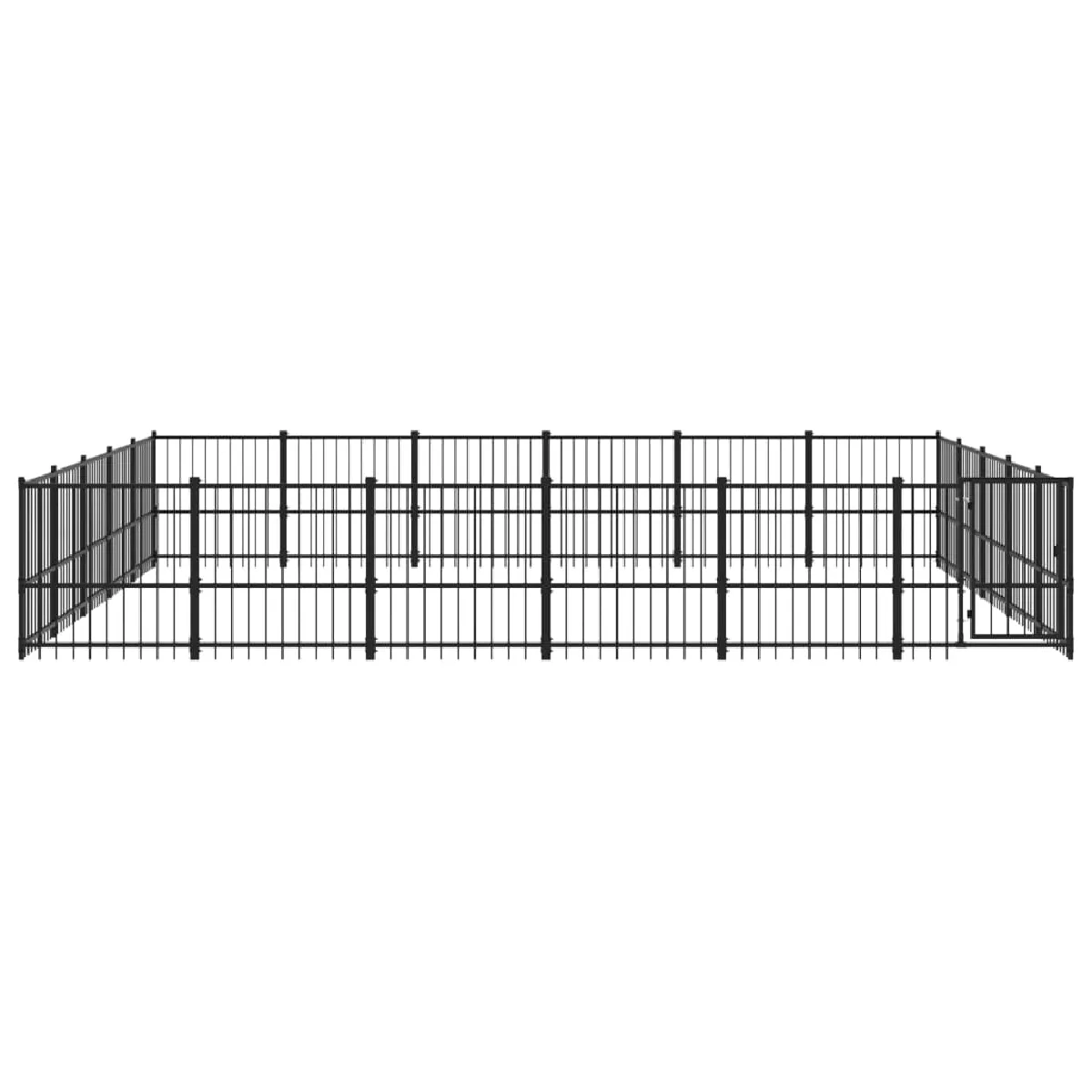 Comparer les prix de Chenil cage enclos pac animaux d'extérieur pour chiens acier 28,23 m² noir 02_0041828