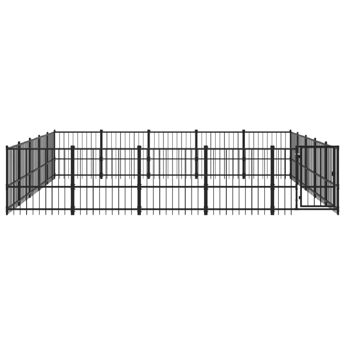 Meilleurs prix pour Chenil cage enclos pac animaux d'extérieur pour chiens acier 23,52 m² noir 02_0041820
