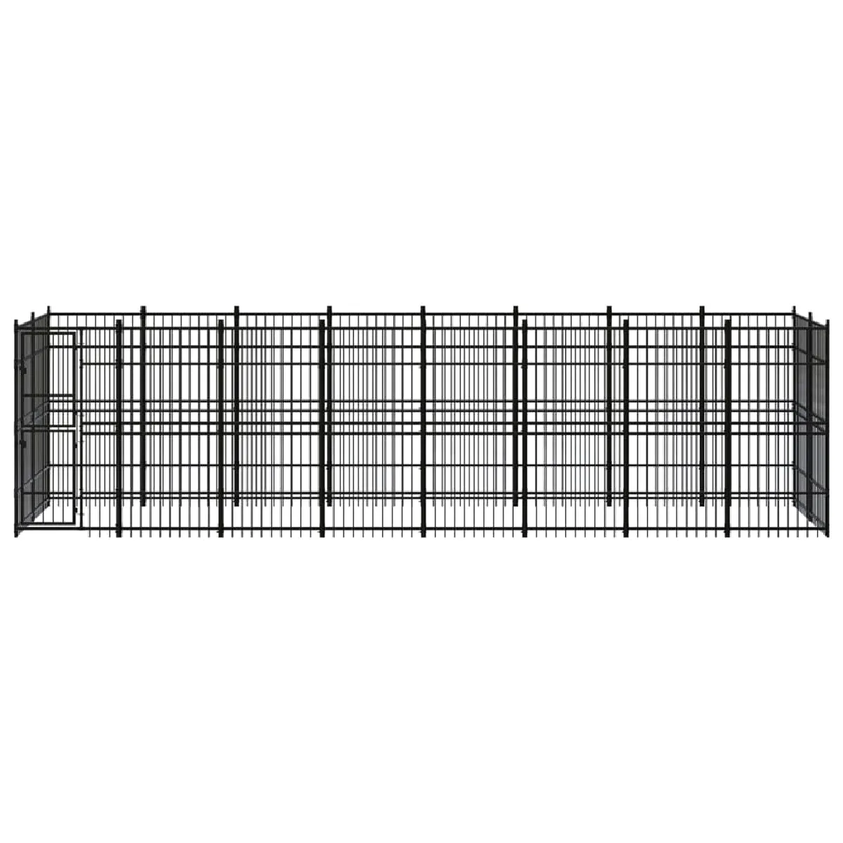 Comparer les prix de Chenil cage enclos pac animaux d'extérieur pour chiens acier 14,75 m² noir 02_0041791