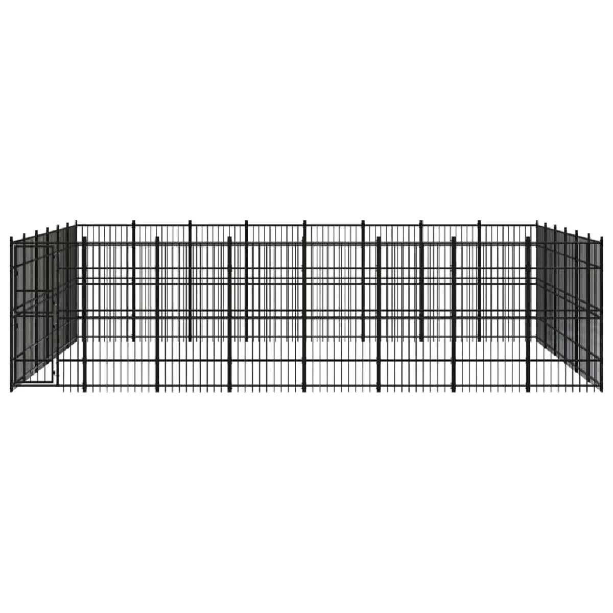 Comparer les prix de Chenil cage enclos pac animaux d'extérieur pour chiens acier 44,24 m² noir 02_0041849