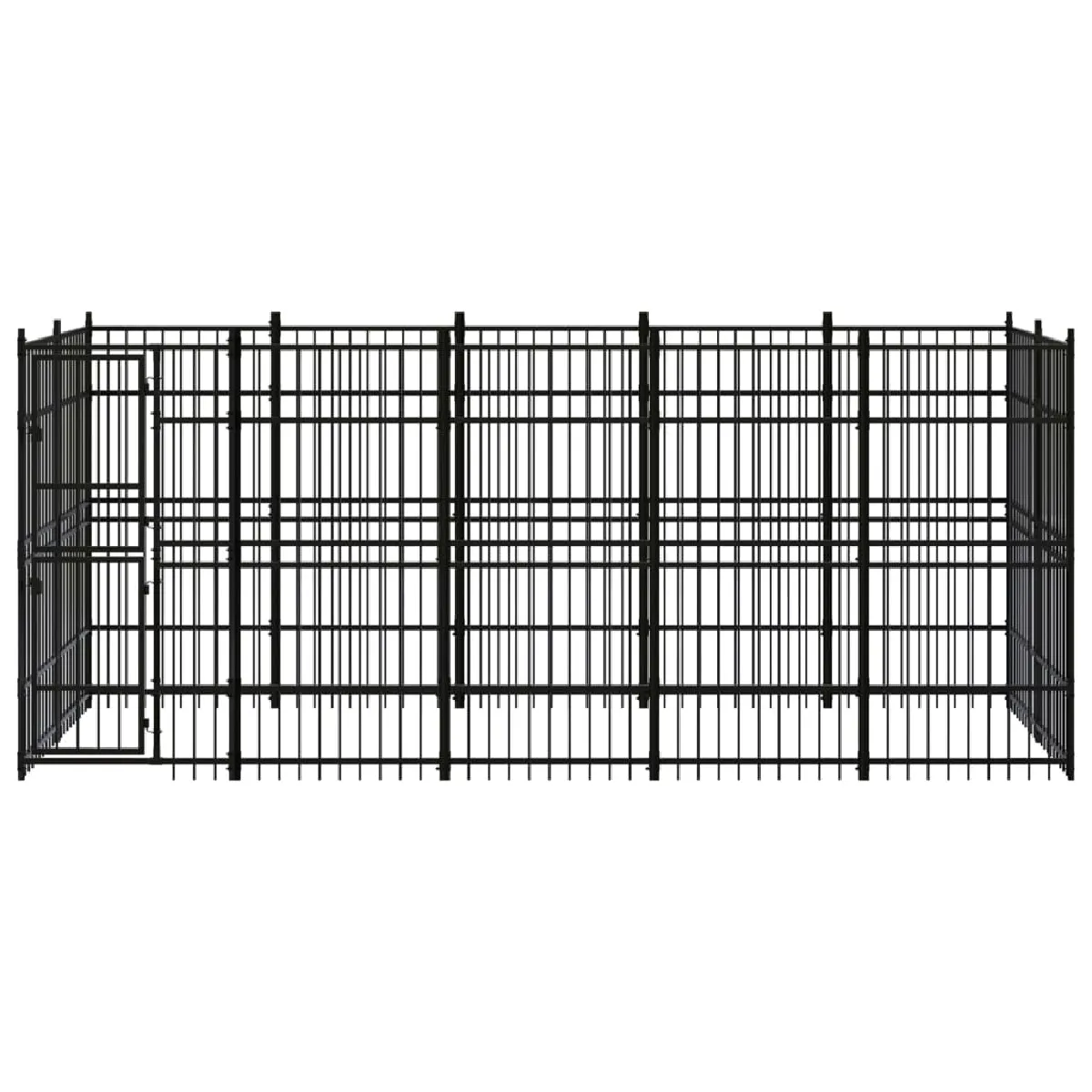 Meilleurs prix pour Chenil cage enclos pac animaux d'extérieur pour chiens acier 9,22 m² noir 02_0041888