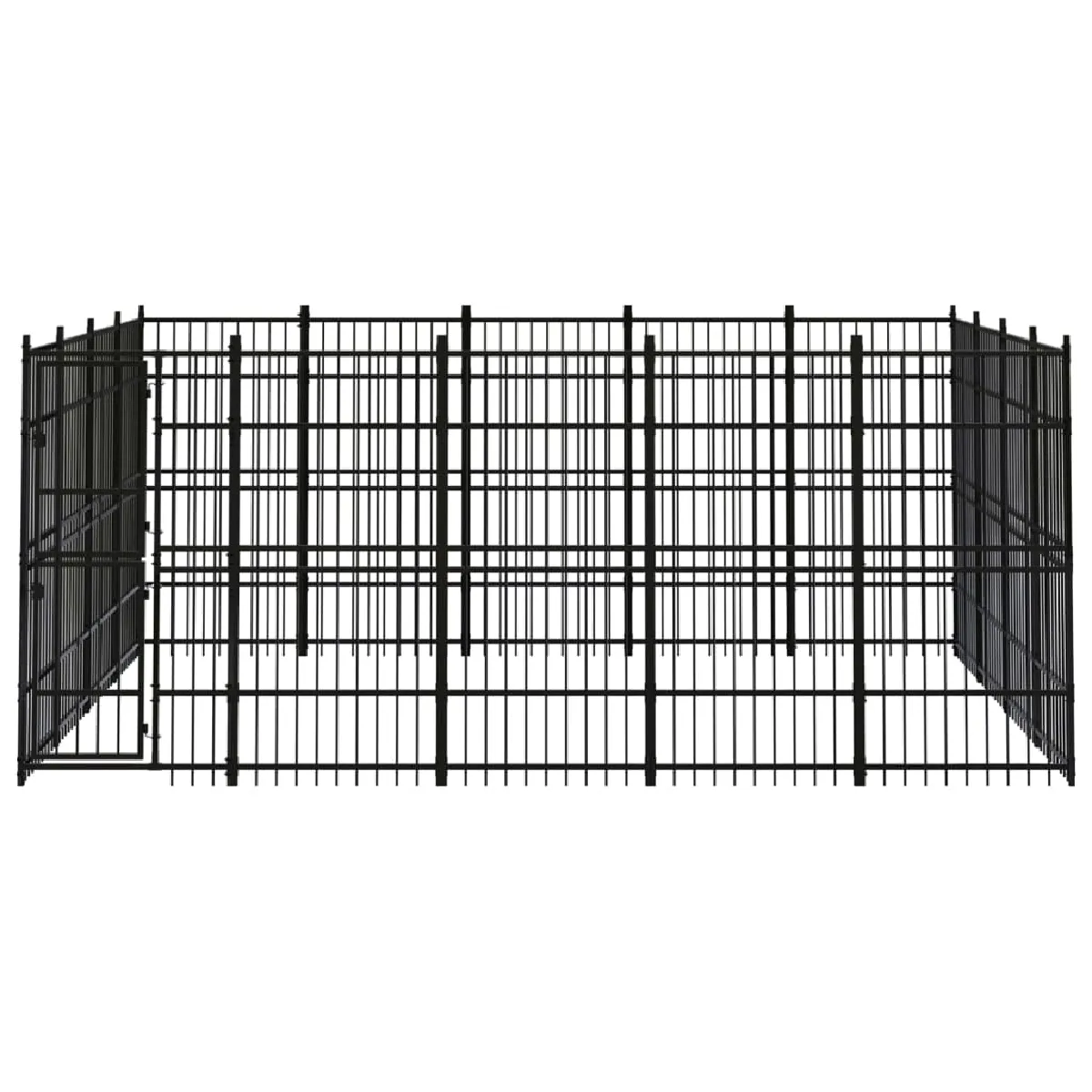 Meilleurs prix pour Chenil cage enclos pac animaux d'extérieur pour chiens acier 18,43 m² noir 02_0041805