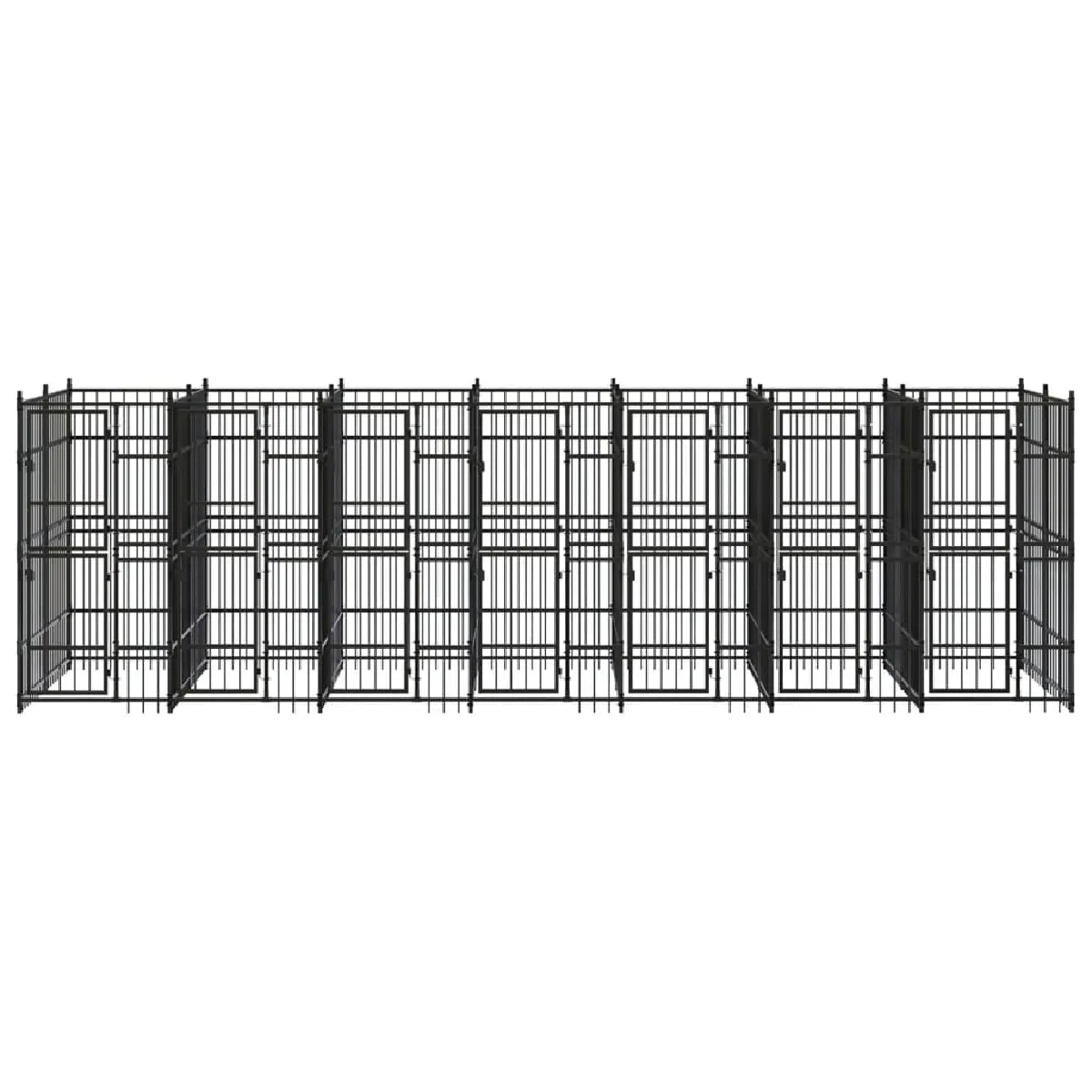 Comparer les prix de Chenil cage enclos pac animaux d'extérieur pour chiens acier 12,9 m² noir 02_0041786