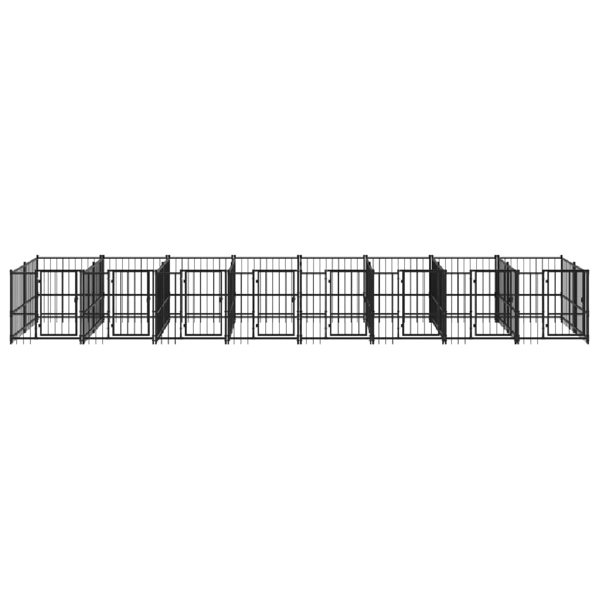 Comparer les prix de Chenil cage enclos pac animaux d'extérieur pour chiens acier 15,02 m² noir 02_0041797
