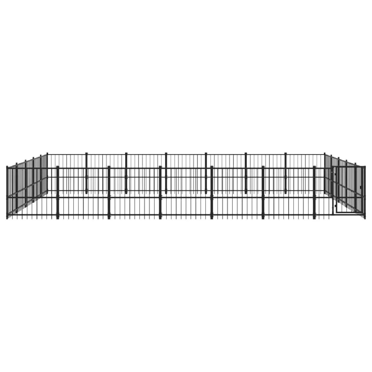 Comparer les prix de Chenil cage enclos pac animaux d'extérieur pour chiens acier 32,93 m² noir 02_0041836