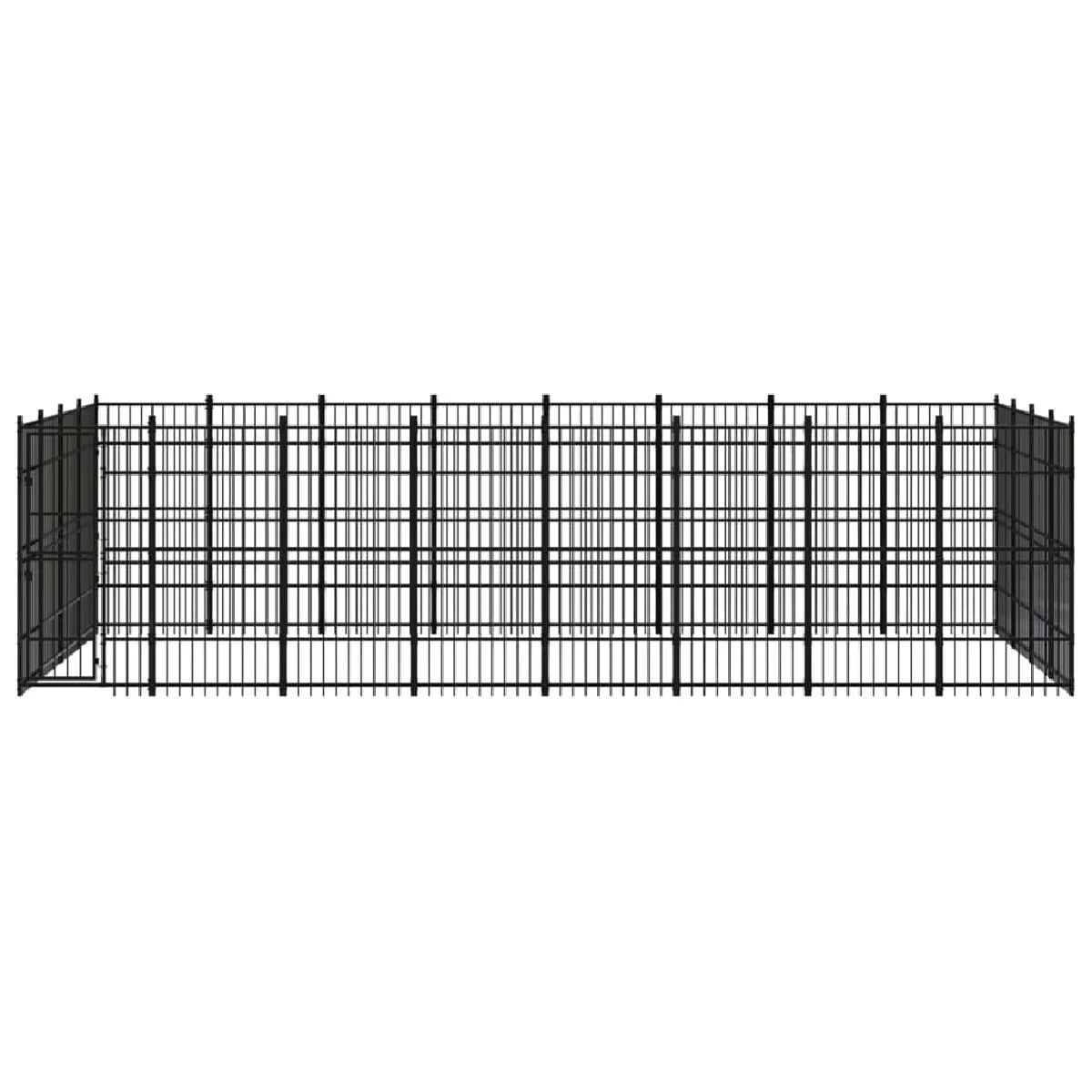Meilleurs prix pour Chenil cage enclos pac animaux d'extérieur pour chiens acier 29,49 m² noir 02_0041829