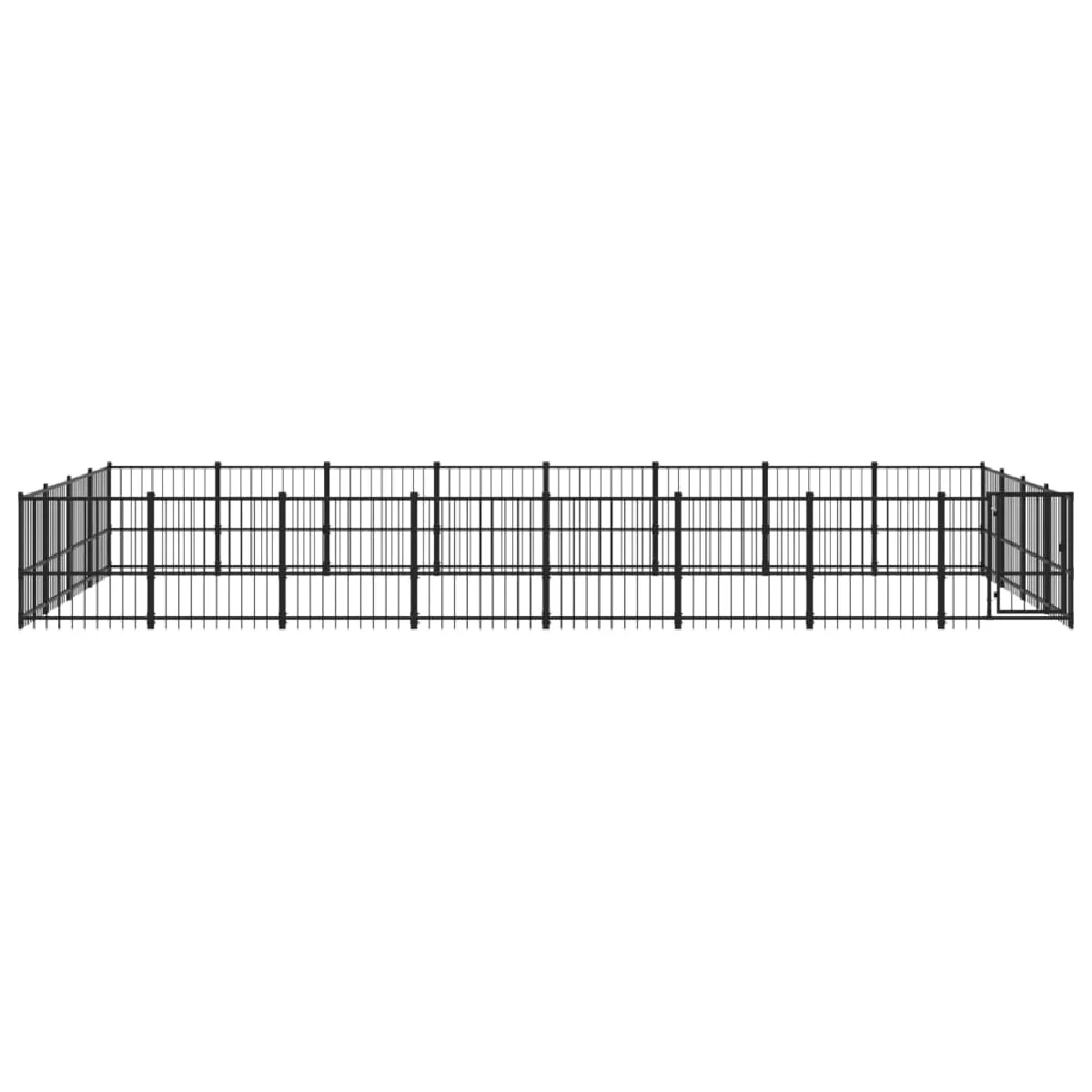 Meilleurs prix pour Chenil cage enclos pac animaux d'extérieur pour chiens acier 30,11 m² noir 02_0041834