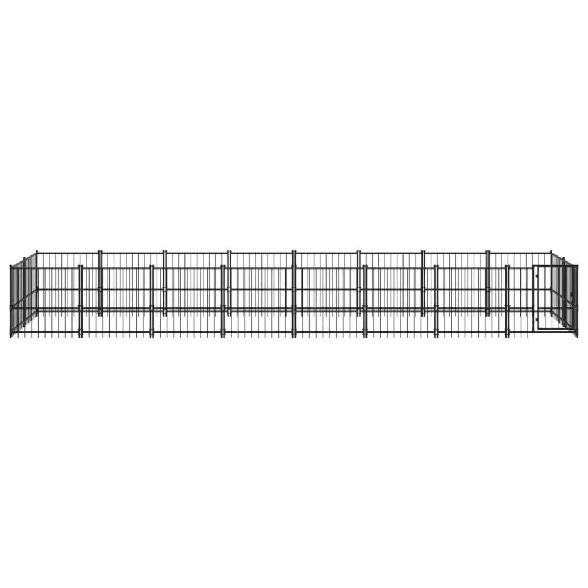 Comparer les prix de Chenil cage enclos pac animaux d'extérieur pour chiens acier 15,02 m² noir 02_0041795