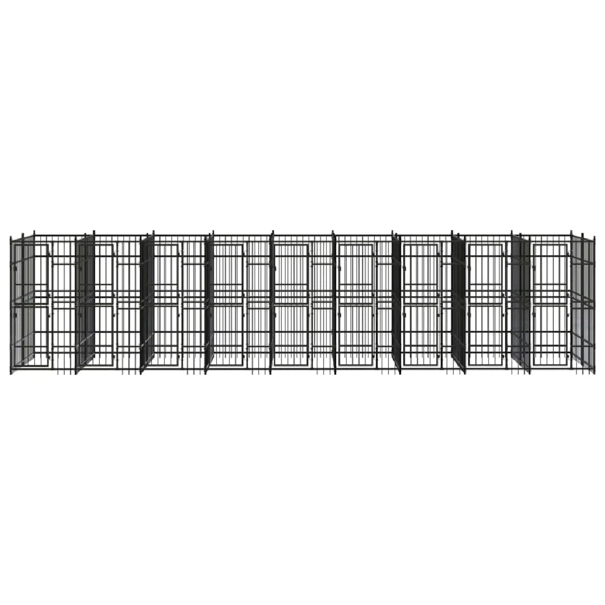 Comparer les prix de Chenil cage enclos pac animaux d'extérieur pour chiens acier 16,59 m² noir 02_0041801