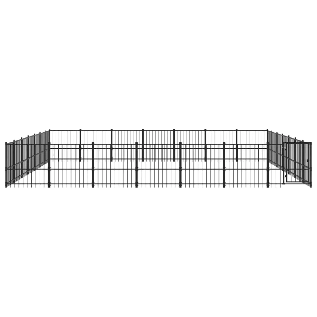 Comparer les prix de Chenil cage enclos pac animaux d'extérieur pour chiens acier 46,1 m² noir 02_0041853