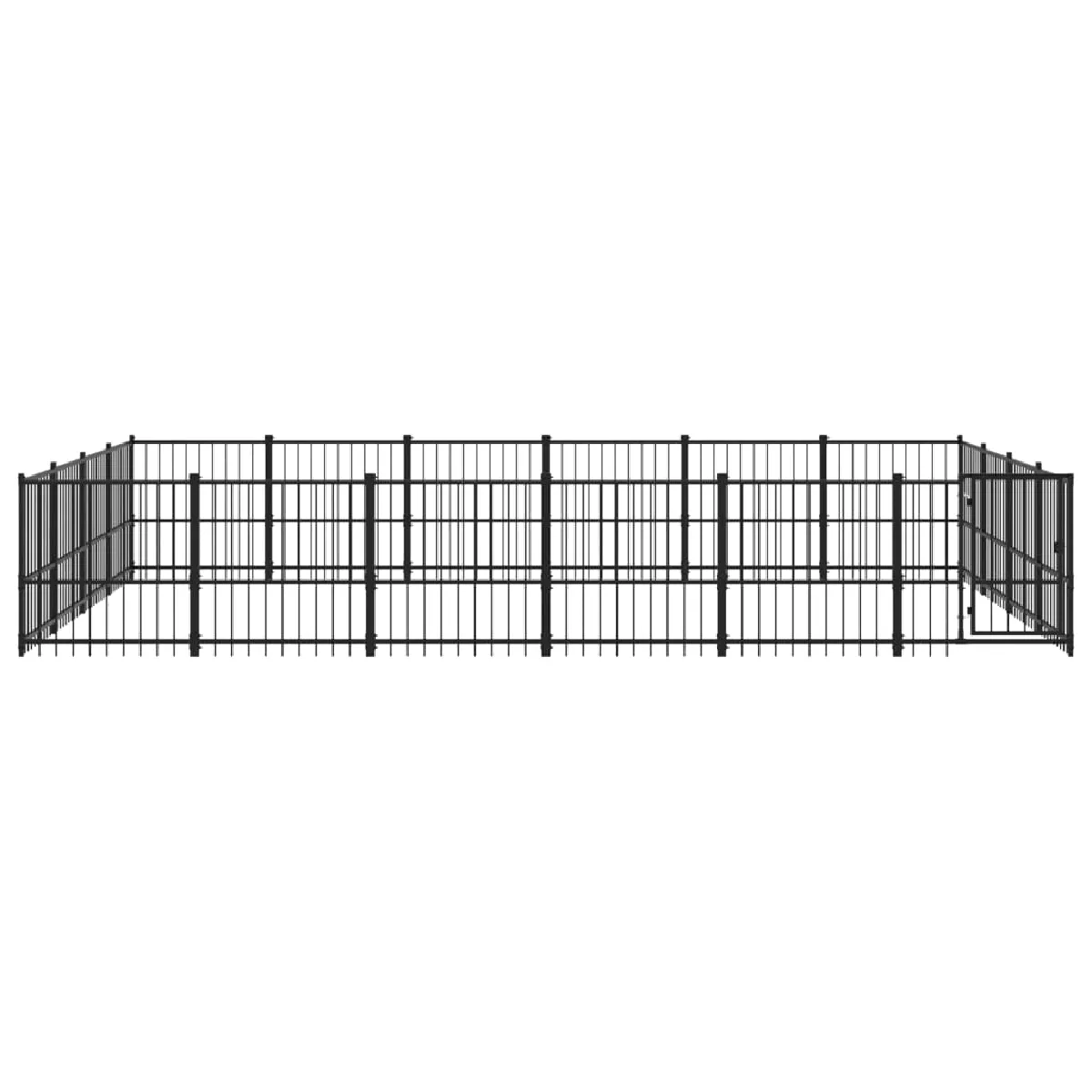 Meilleurs prix pour Chenil cage enclos pac animaux d'extérieur pour chiens acier 22,58 m² noir 02_0041818