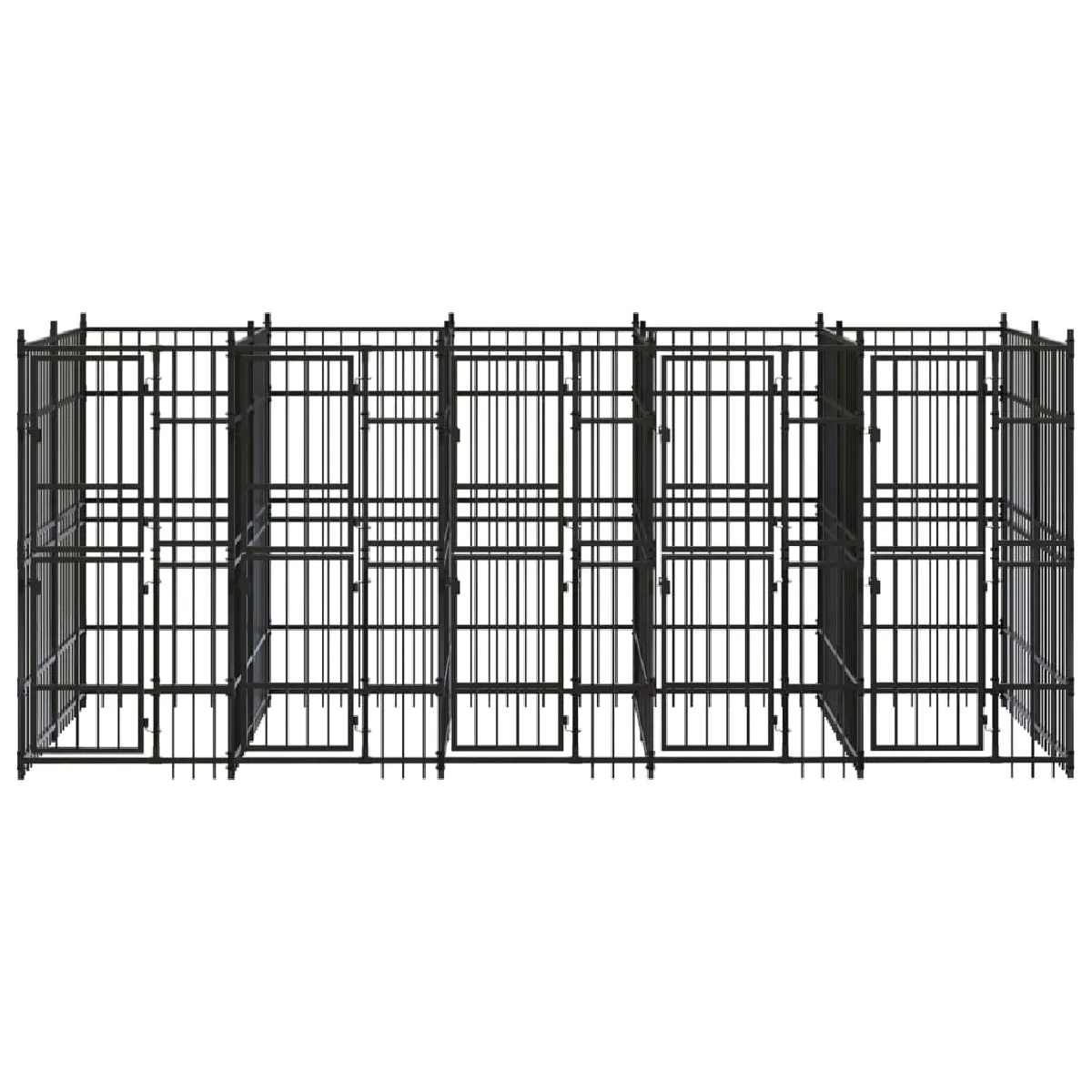 Comparer les prix de Chenil cage enclos pac animaux d'extérieur pour chiens acier 9,22 m² noir 02_0041887