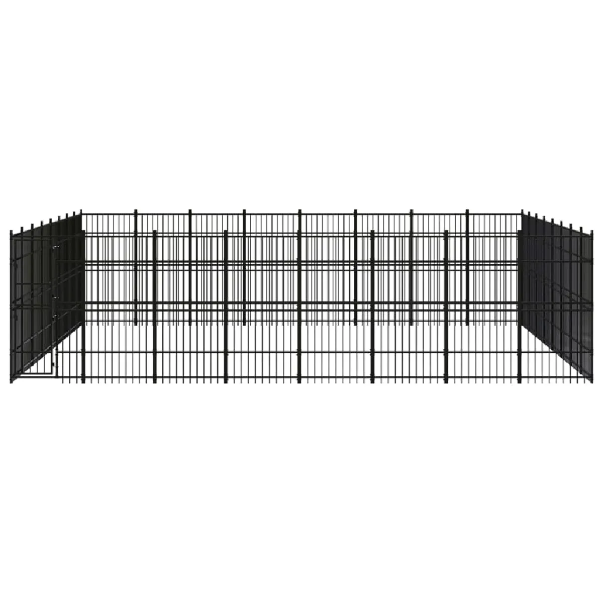 Comparer les prix de Chenil cage enclos pac animaux d'extérieur pour chiens acier 58,98 m² noir 02_0041866