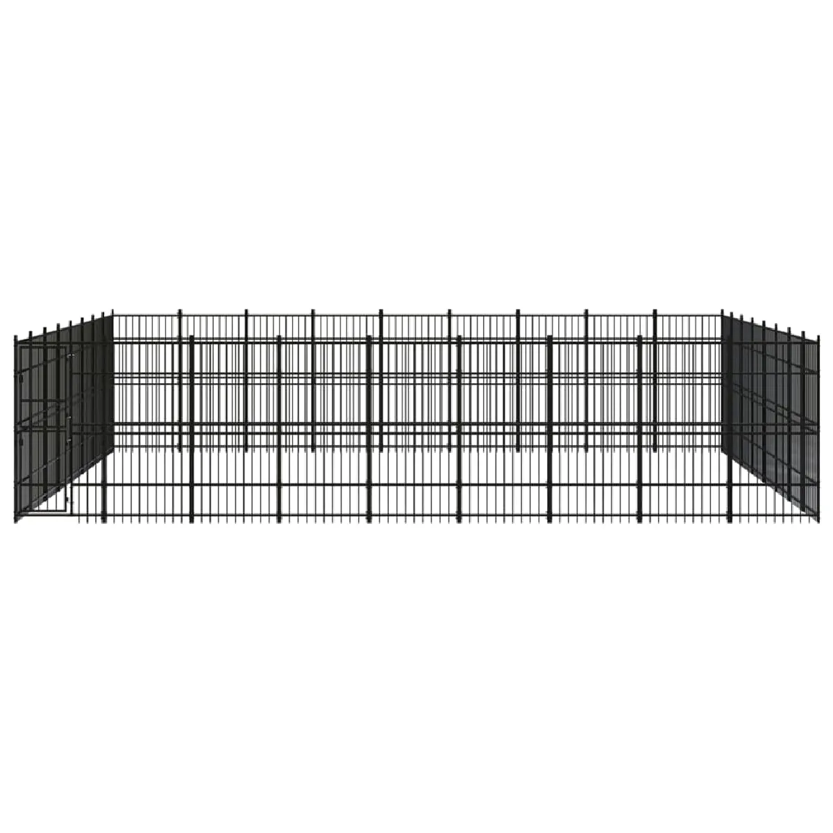 Comparer les prix de Chenil cage enclos pac animaux d'extérieur pour chiens acier 66,36 m² noir 02_0041871