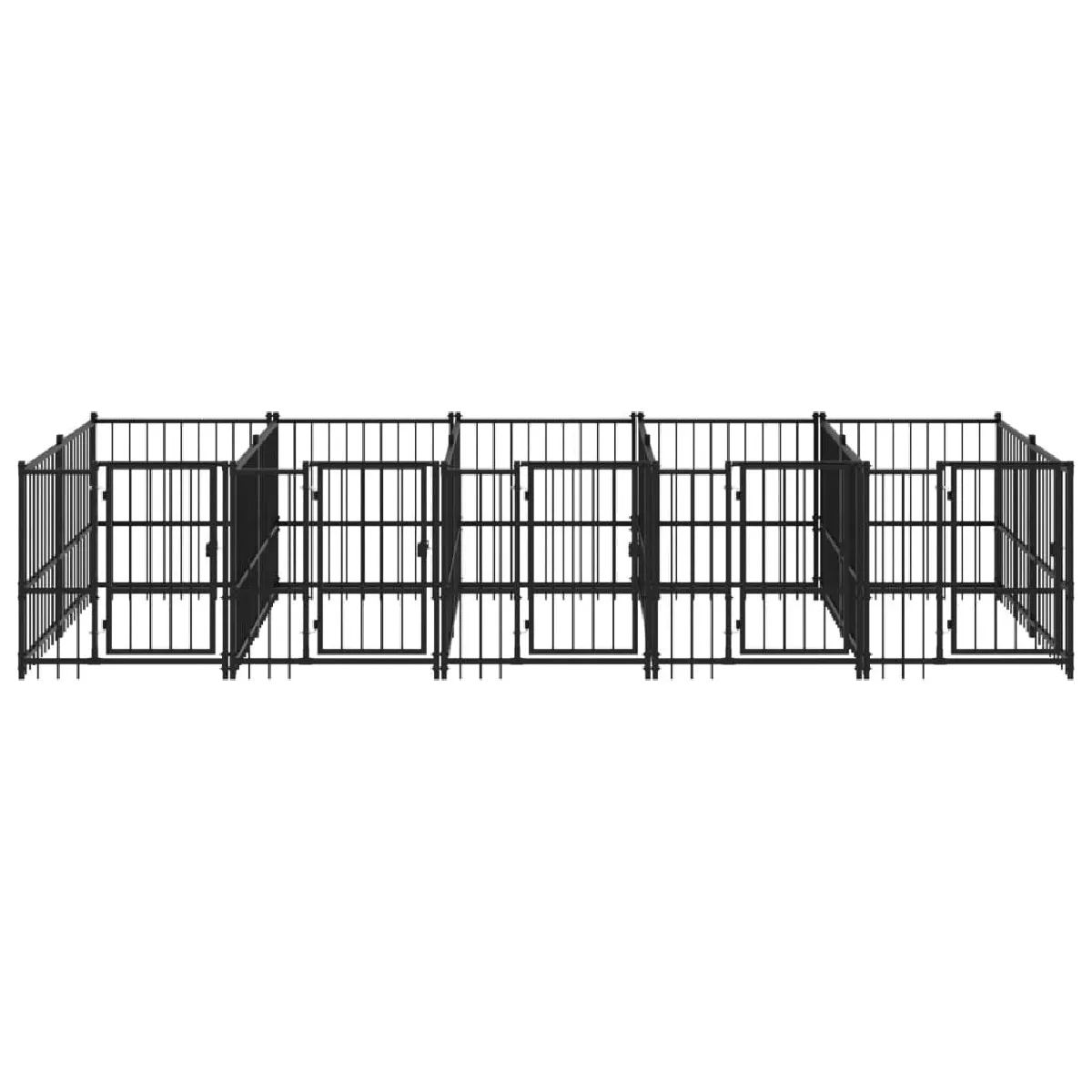 Meilleurs prix pour Chenil cage enclos pac animaux d'extérieur pour chiens acier 9,38 m² noir 02_0041889