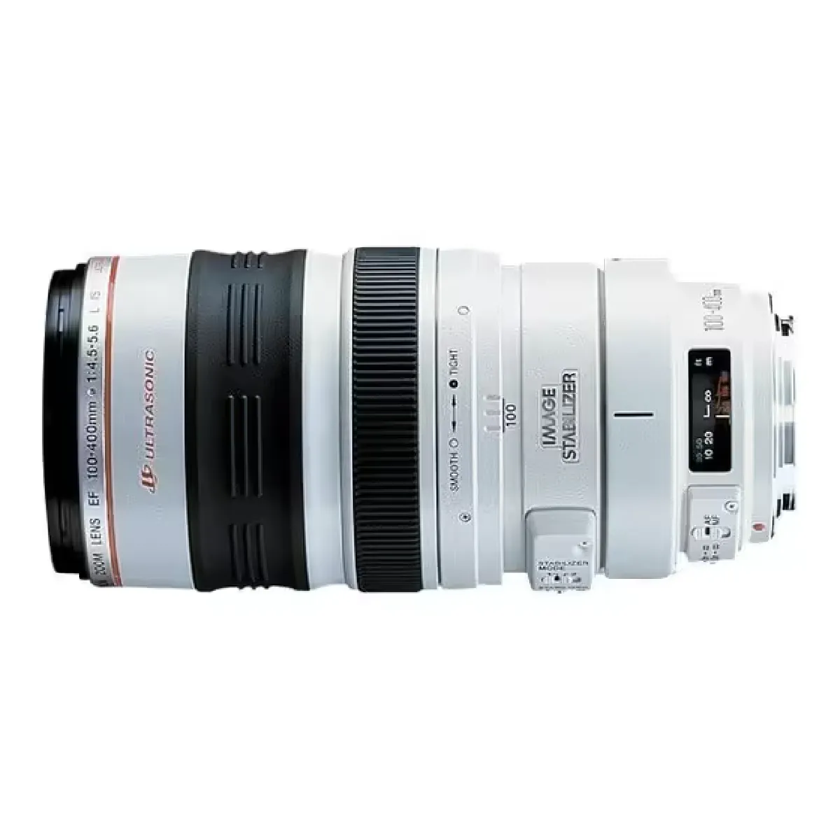 Objectif Canon EF 100 mm 400 mm f4.5 5.6 IS USM - vue 1