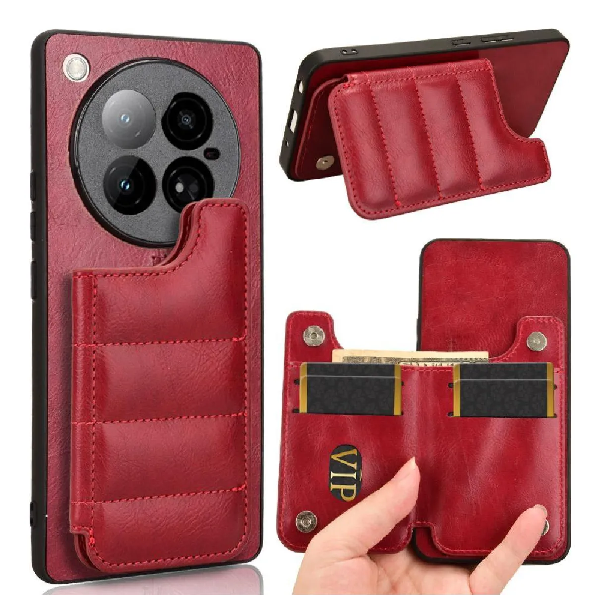 Générique Rouge Étui Portefeuille À Fente Pour Carte Infinix Zero 40 4G