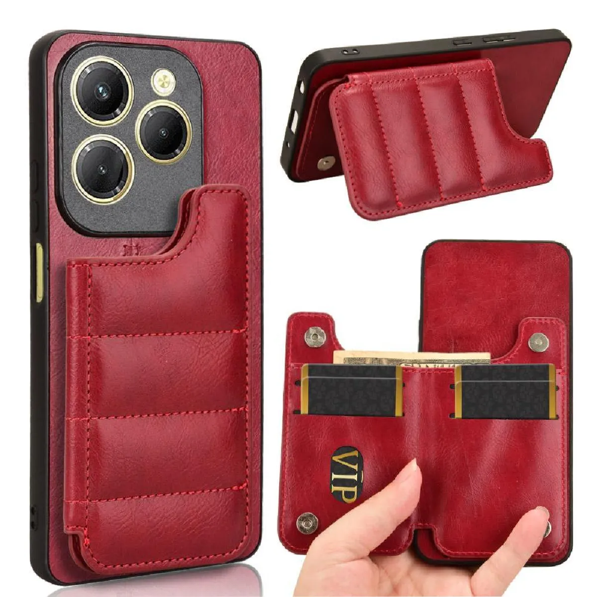 Générique Rouge Étui Portefeuille Infinix Hot 40 Pro 4G