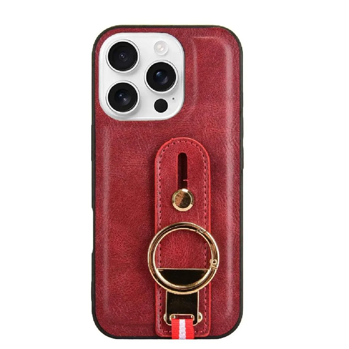 Générique Rouge Étui Antichoc Avec Dragonne Réglable Apple Iphone 16 Pro