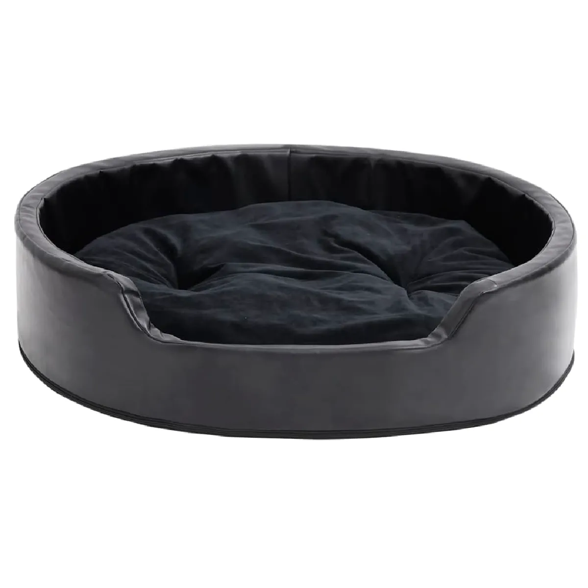 Meilleurs prix pour Lit pour chiens 79 x 70 x 19 cm Peluche et similicuir noir 02_0043215